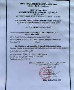 Chứng nhận an toàn vệ sinh thực phẩm